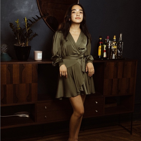 les coeurs sauvages Dresses & Skirts - Red Silk wrap mini dress